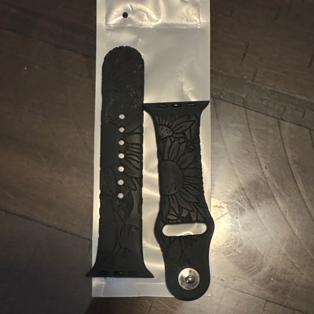 Black Floral Watch Band